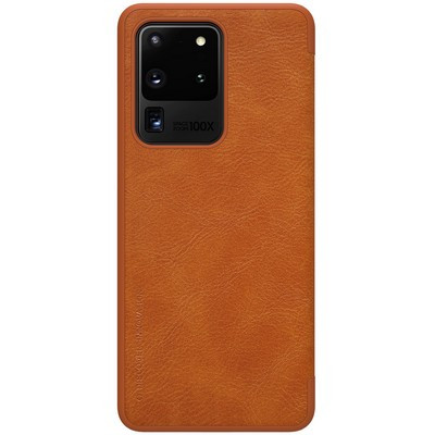 Кожаный чехол Nillkin Qin Leather Case Коричневый для Samsung Galaxy S20 Ultra - фото 2 - id-p215618847