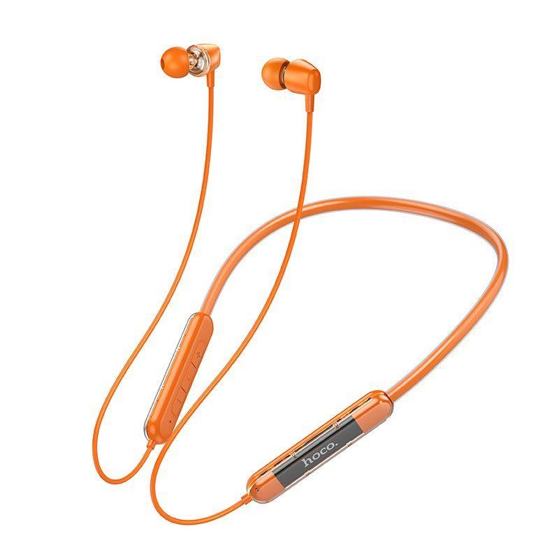 Беспроводные наушники - HOCO ES65, Bluetooth 5.3, микрофон, 200mAh (20 часов), спортивные, оранжевые