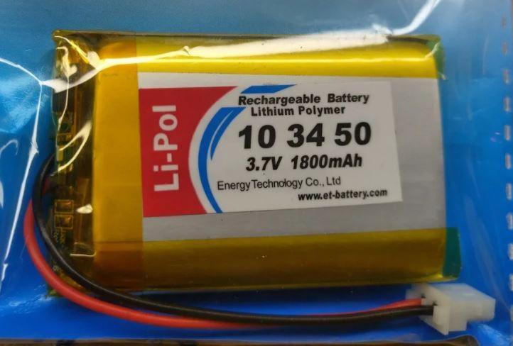 Литий-полимерный аккумулятор 103450 1800mAh - ET LP103450-PCM, 3.7V, c платой защиты