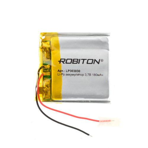 Литий-полимерный аккумулятор 303030 180mAh - ROBITON LP303030, 3.7V, c платой защиты