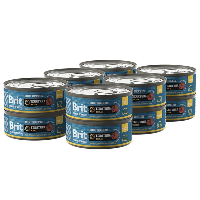 Brit Premium by Nature консервы для собак мелких пород (телятина и язык), 100 г - фото 4 - id-p215620724