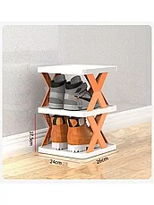 Этажерка-обувница в прихожую для обуви / полка-органайзер пластик (оранжевый), фото 3