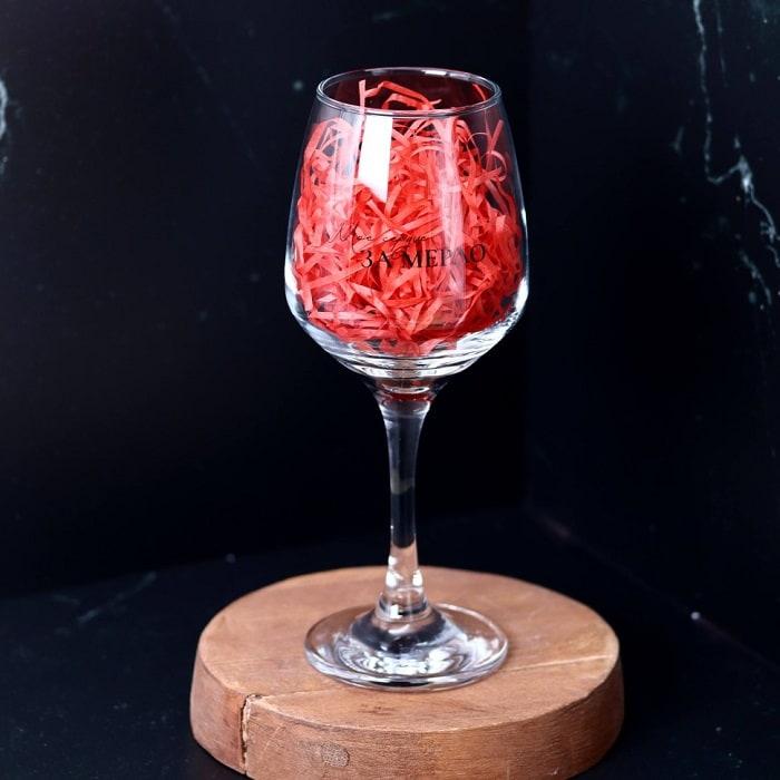 Оригинальный бокал для вина «Сердце ЗА МЕРЛО» 400 мл - фото 1 - id-p215620788
