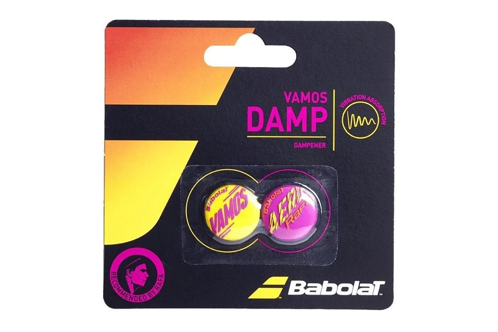 Виброгаситель для т/ракеток Babolat Vamos Damp Rafa (2 шт. в уп.), розовый/желтый (700118-364) - фото 1 - id-p215621228