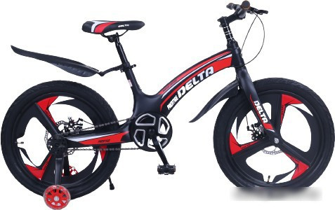 Детский велосипед Delta Prestige Maxx D 20 2022 (черный/красный, литые диски) - фото 1 - id-p210499496