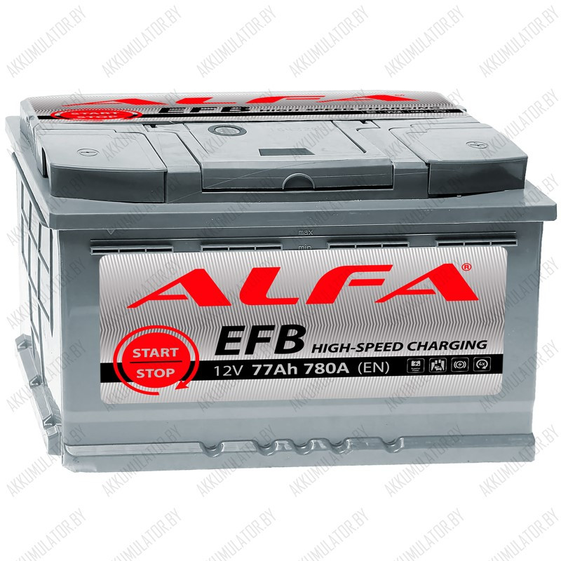 Аккумулятор Alfa EFB 77 R / 77Ah / 780А - фото 1 - id-p215622511