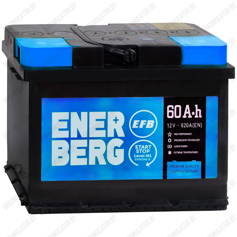 Аккумулятор EnerBerg EFB / 60Ah / 620А / Низкий