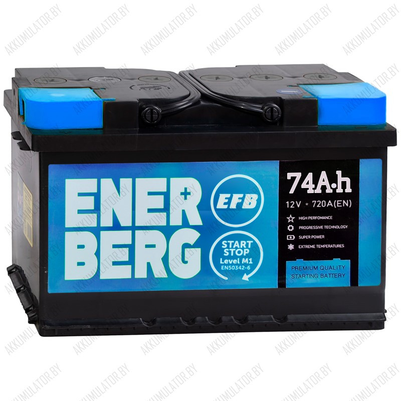 Аккумулятор EnerBerg EFB / 74Ah / 720А / Низкий