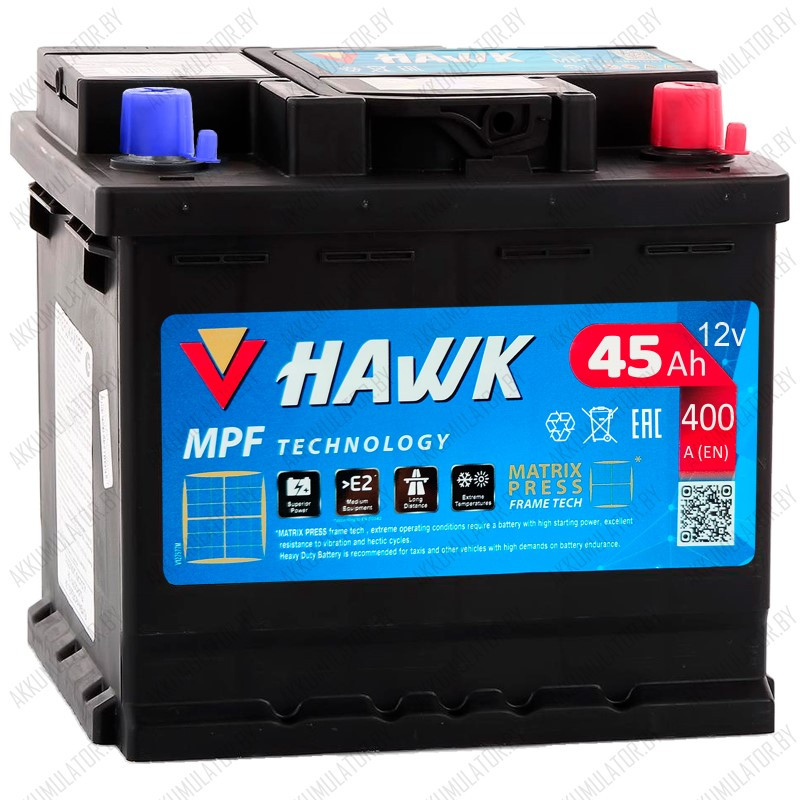 Аккумулятор HAWK Classic / 45Ah / 400А - фото 1 - id-p215622529