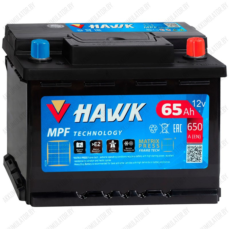 Аккумулятор HAWK Classic / 65Ah / 650А - фото 1 - id-p215622531