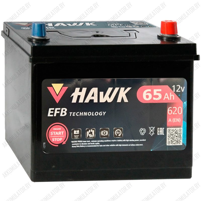 Аккумулятор HAWK Asia EFB / 65Ah / 620А