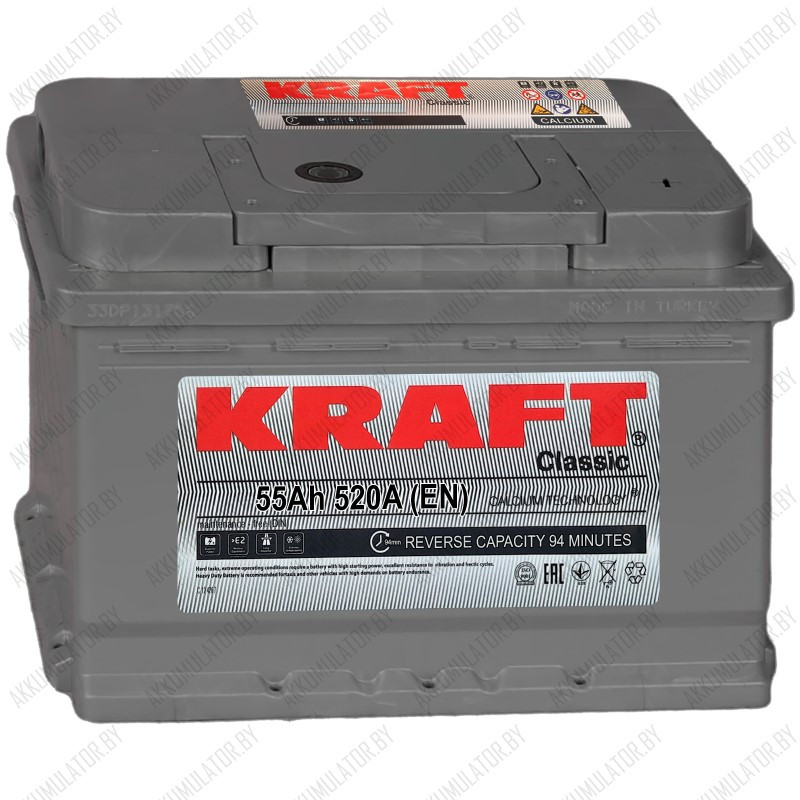 Аккумулятор Kraft Classic / 55Ah / 520А - фото 1 - id-p215622546