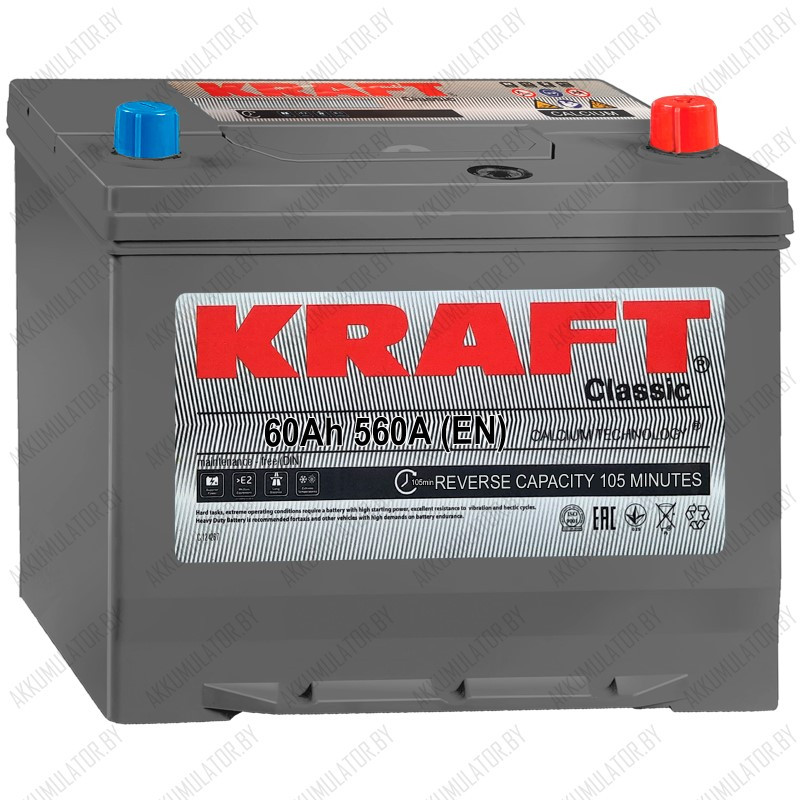 Аккумулятор Kraft Classic Asia / 60Ah / 560А - фото 1 - id-p215622553