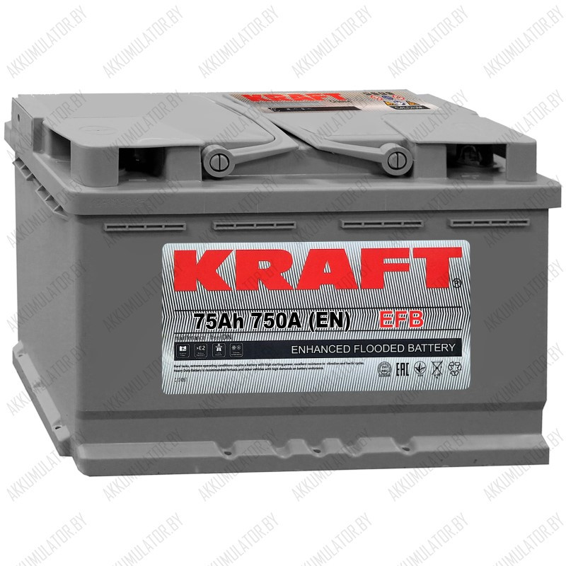 Аккумулятор Kraft EFB / 75Ah / 750А