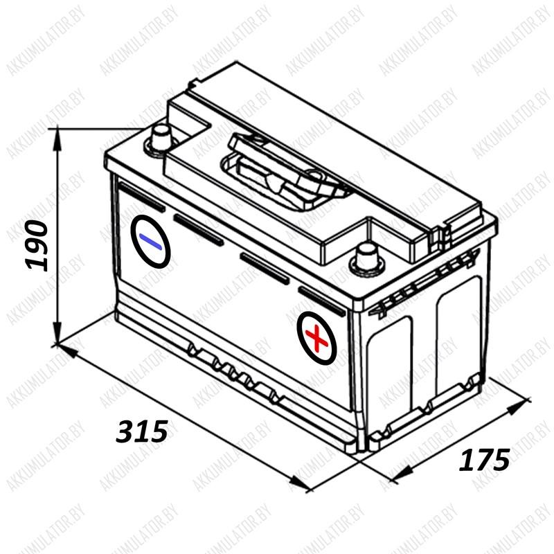 Аккумулятор Kraft AGM / 80Ah / 800А - фото 2 - id-p215622565