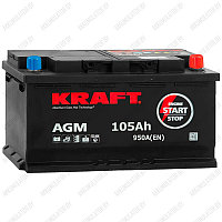 Аккумулятор Kraft AGM / 105Ah / 950А