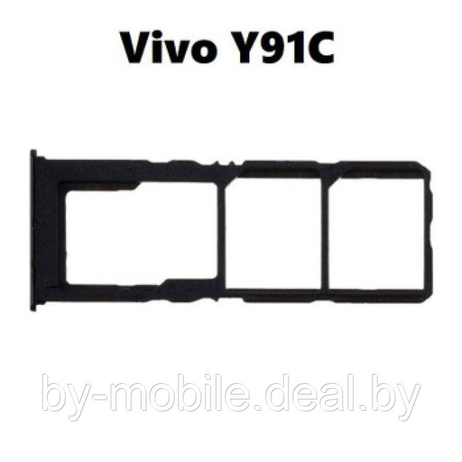 Сим лоток Vivo Y91c (черный) - фото 1 - id-p215622323