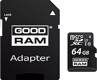 Карта памяти 64Gb Goodram (M1AA-0640R12) MicroSDHC class 10 UHS I + adapter