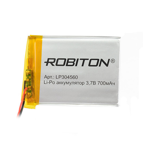 Литий-полимерный аккумулятор 304560 700mAh - ROBITON LP304560, 3.7V, c платой защиты