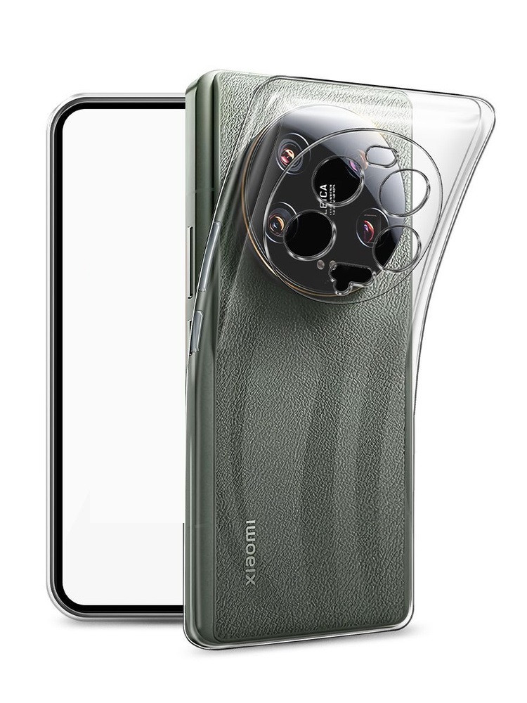 Чехол-накладка для Xiaomi 13 Ultra (силикон) прозрачный с защитой камеры - фото 2 - id-p215628979