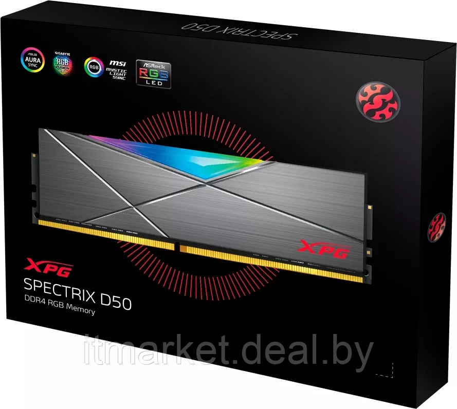 Модуль памяти 8Gb A-DATA XPG Spectrix D50 RGB Grey (AX4U32008G16A-ST50) - фото 5 - id-p214885470