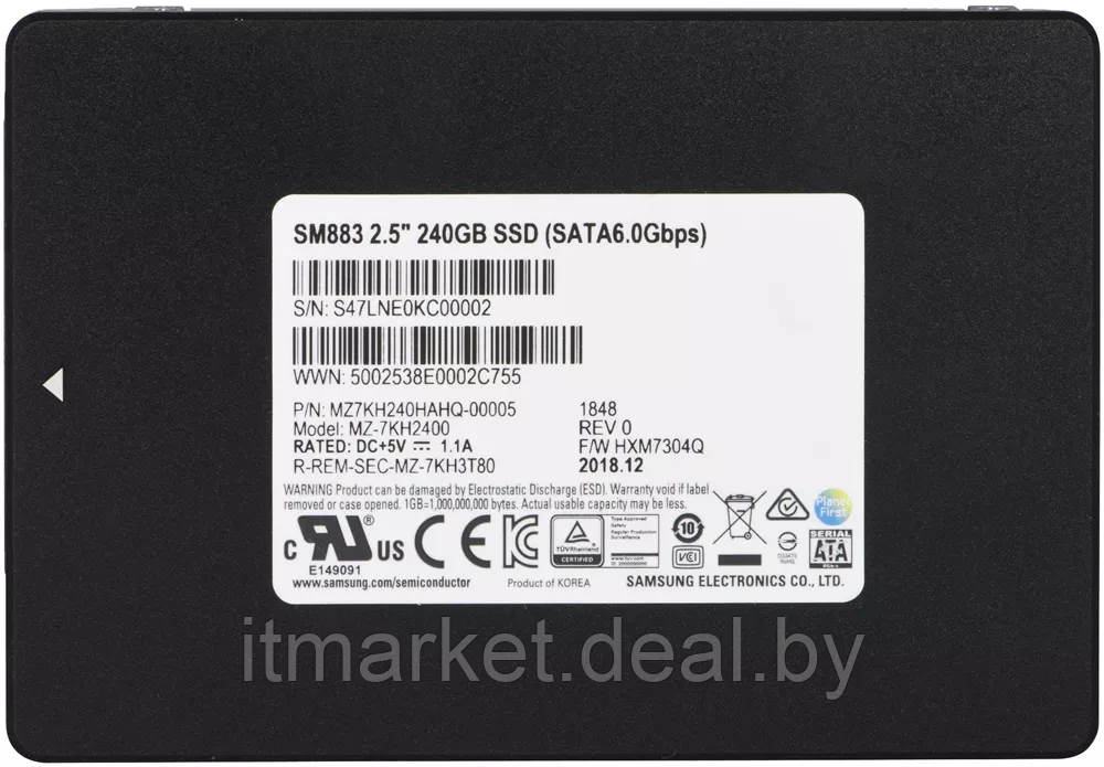Жесткий диск SSD 240Gb Samsung PM883 (MZ7LH240HAHQ-00005) - фото 5 - id-p215600277
