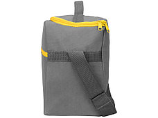 Изотермическая сумка-холодильник Classic c контрастной молнией, серый/желтый, фото 3
