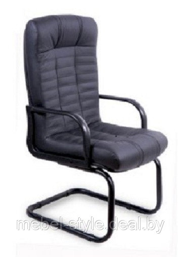 Конференц кресла ОРМАН CF Black PL , стул ORMAN на полозьях в ECO коже - фото 4 - id-p2893535