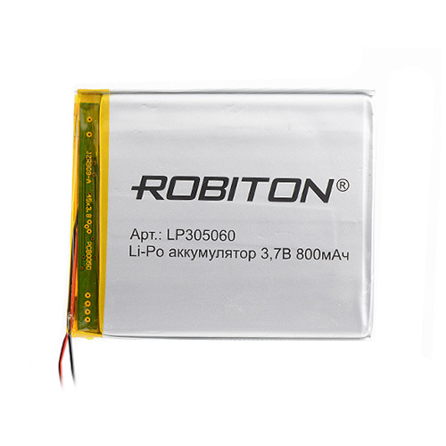 Литий-полимерный аккумулятор 305060 800mAh - ROBITON LP305060, 3.7V, c платой защиты