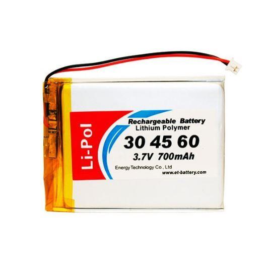 Литий-полимерный аккумулятор 303565 700mAh - ET LP304560, 3.7V, c платой защиты и коннектором - фото 1 - id-p215652497