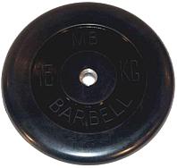 Диск обрезиненный BARBELL MB (металлическая втулка) d26мм (15кг)