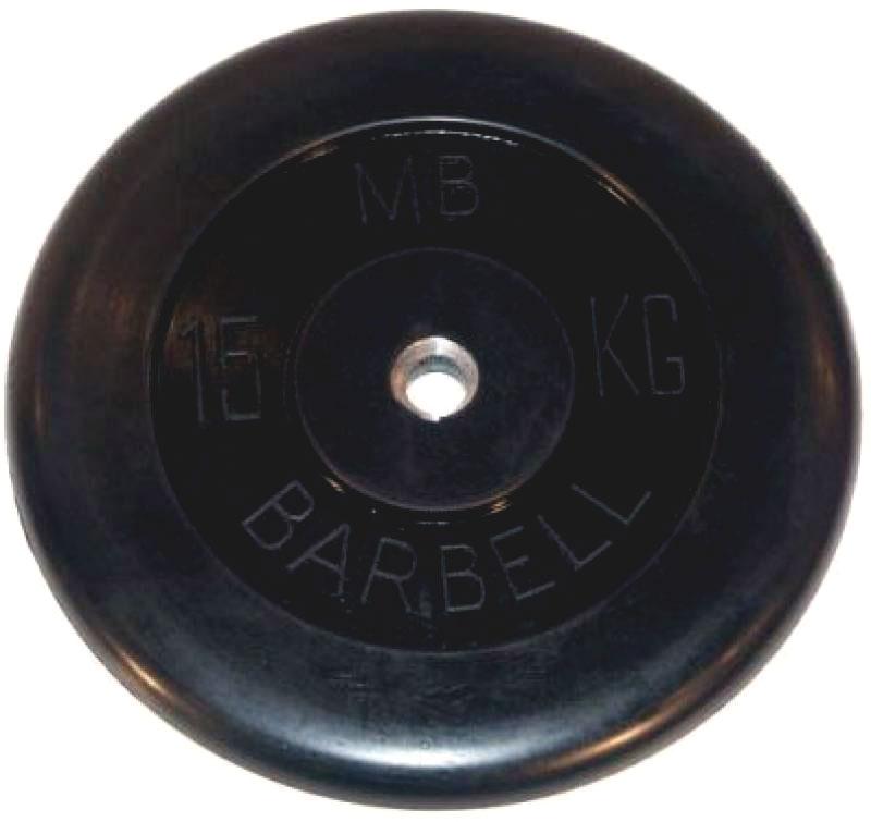 Диск обрезиненный BARBELL MB (металлическая втулка) 15 кг / диаметр 26 мм - фото 1 - id-p215653125