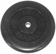 Диск обрезиненный BARBELL MB (металлическая втулка) 15 кг / диаметр 31 мм