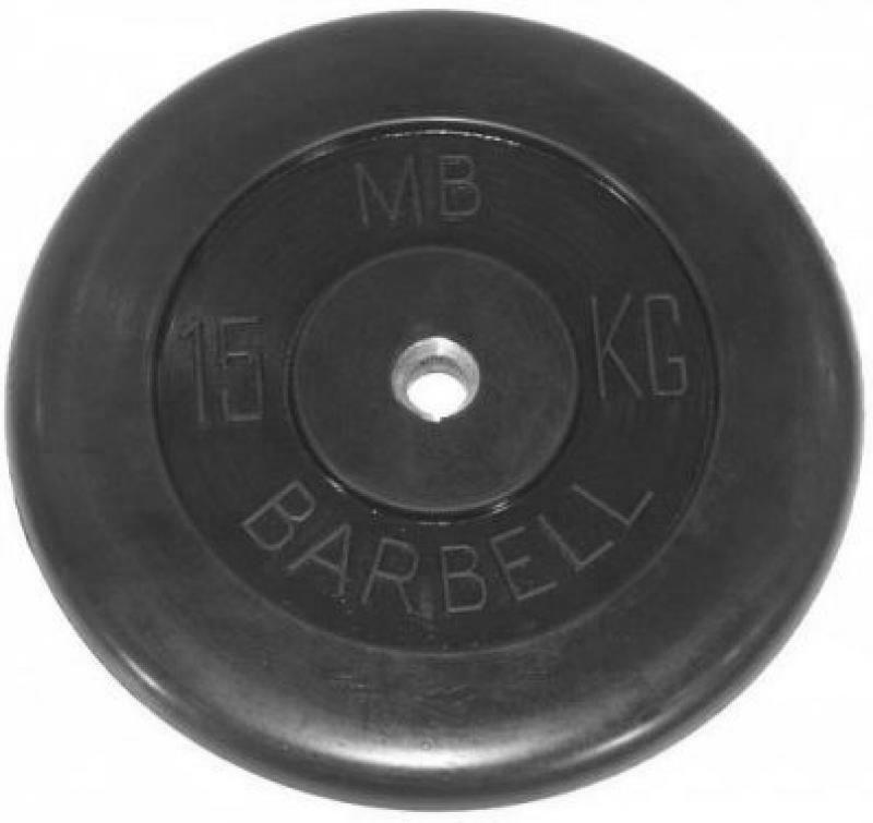 Диск обрезиненный BARBELL MB (металлическая втулка) 15 кг / диаметр 31 мм - фото 1 - id-p215653126