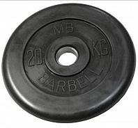 Диск обрезиненный BARBELL MB (металлическая втулка) d31мм (20кг)