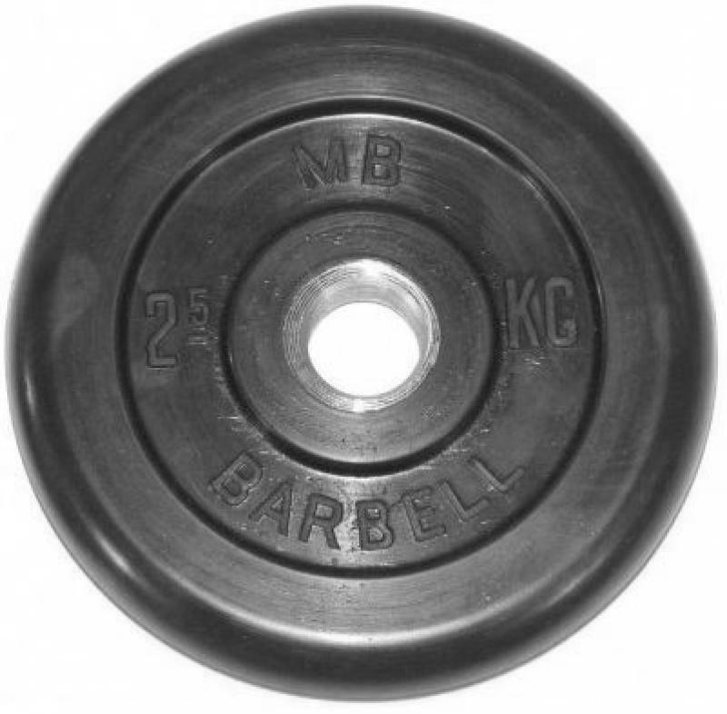 Диск обрезиненный BARBELL MB (металлическая втулка) 2.5 кг / диаметр 51 мм - фото 1 - id-p215653136