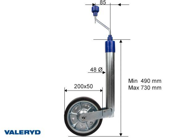 Опорное колесо усиленное ф48 300 кг арт.6659030, Швеция