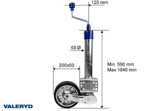 Опорное колесо усиленное ф60 500 кг арт.6659038, Швеция