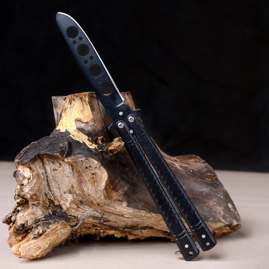 Складной нож бабочка черный Засечки - фото 5 - id-p215701471