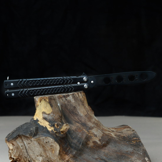 Нож бабочка тренировочный черный Косичка - фото 6 - id-p215701476