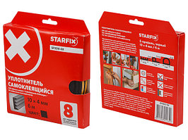 Уплотнитель "Е"чёрный 10х4мм 6м STARFIX