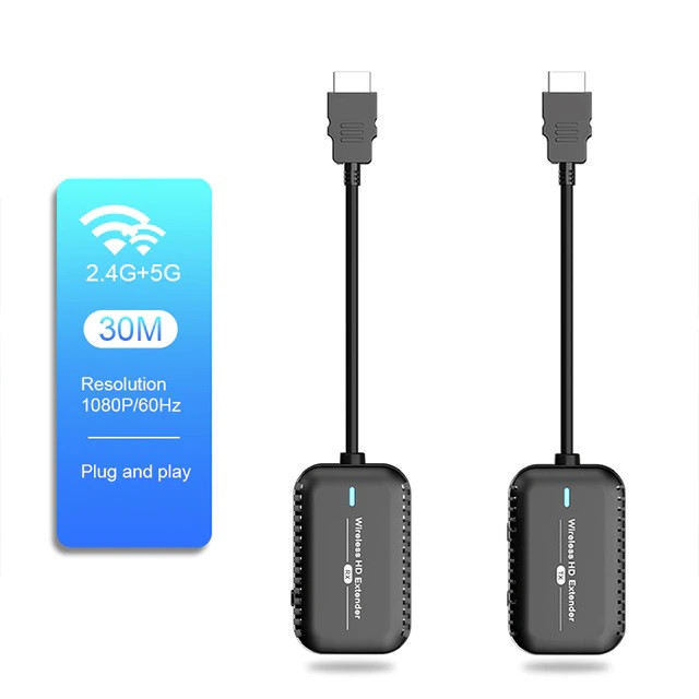 Удлинитель сигнала HDMI по Wi-Fi до 30 метров, активный, FullHD 1080p, комплект, черный 556578 - фото 2 - id-p215701542