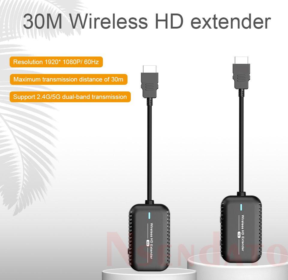 Удлинитель сигнала HDMI по Wi-Fi до 30 метров, активный, FullHD 1080p, комплект, черный 556578 - фото 4 - id-p215701542