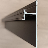 Плинтус алюминиевый скрытого монтажа черный (52*17,3*2700 мм) теневой зазор 31 мм AFD 3, фото 2