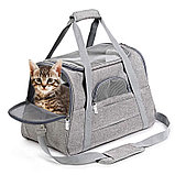 Переноска для животных до 7 кг (сумка-переноска для кошек и собак) серый, розовый, голубой, черный, фото 6
