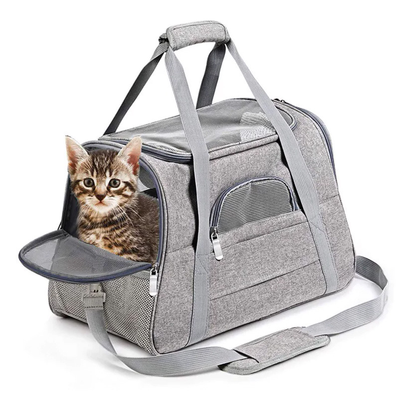 Переноска для животных до 7 кг (сумка-переноска для кошек и собак) серый, розовый, голубой, черный - фото 7 - id-p215703469
