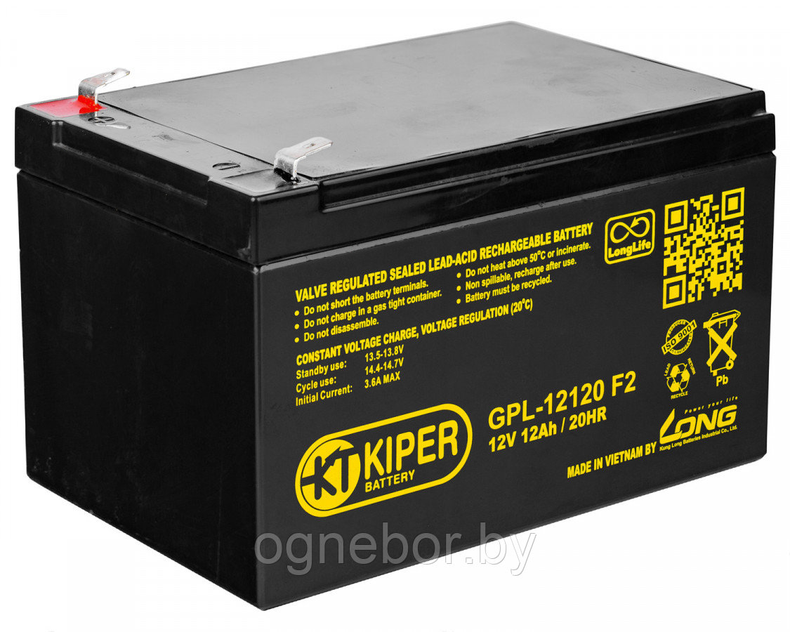 Аккумуляторная батарея Kiper GPL-12120 F2 12V/12Ah - фото 1 - id-p215711715