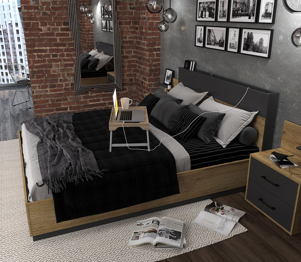 Набор мебели для спальни Loft-2 (Лофт) (Спальня-2) - фото 3 - id-p215711739