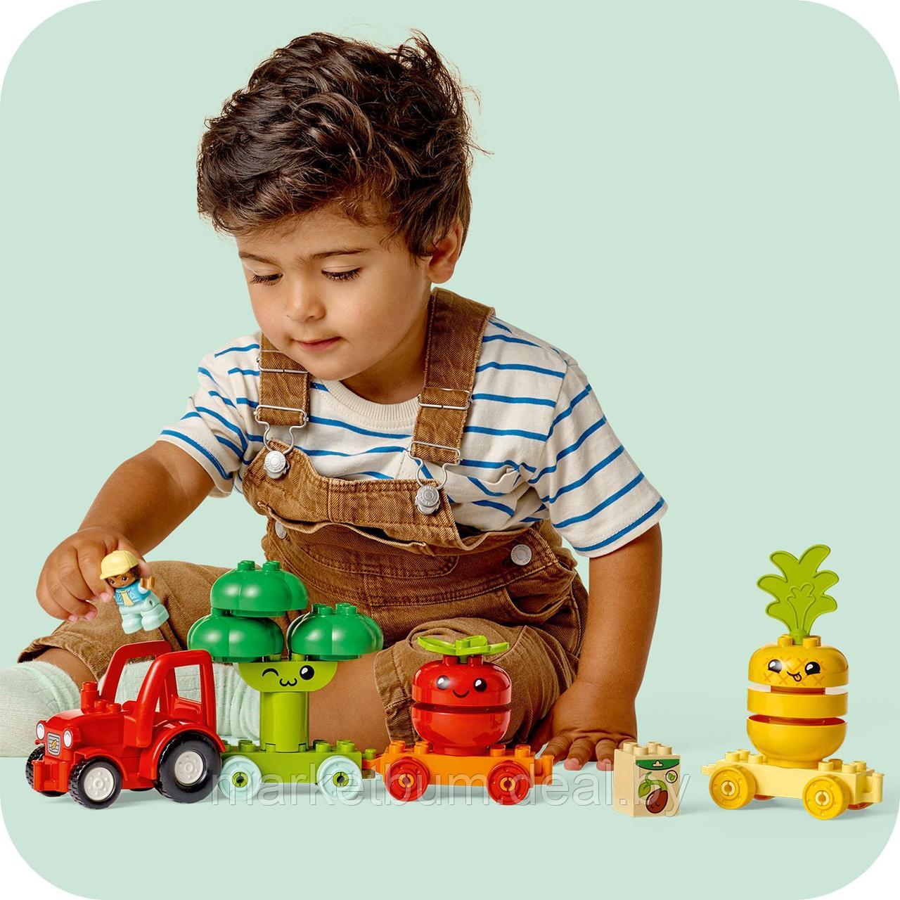 Конструктор LEGO DUPLO 10982, Трактор с овощами и фруктами - фото 6 - id-p215711770