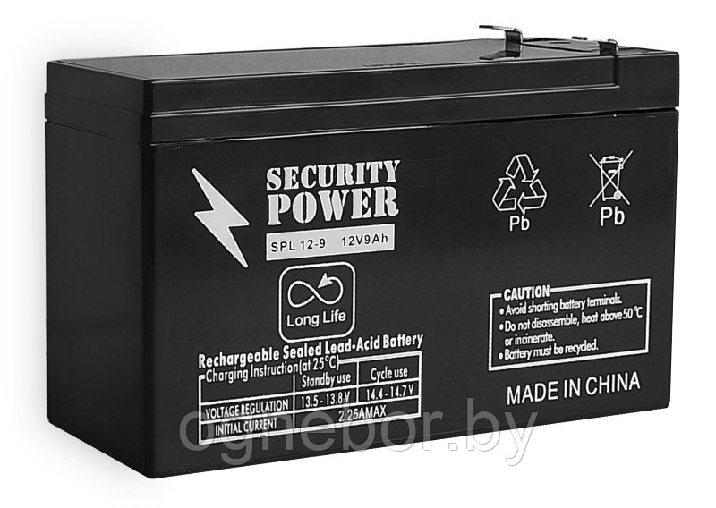 Аккумуляторная батарея Security Power SPL 12-9 F2 12V/9Ah - фото 1 - id-p215711813